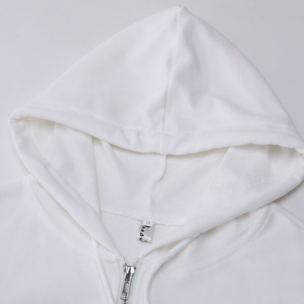 cropped zip up hoodies white